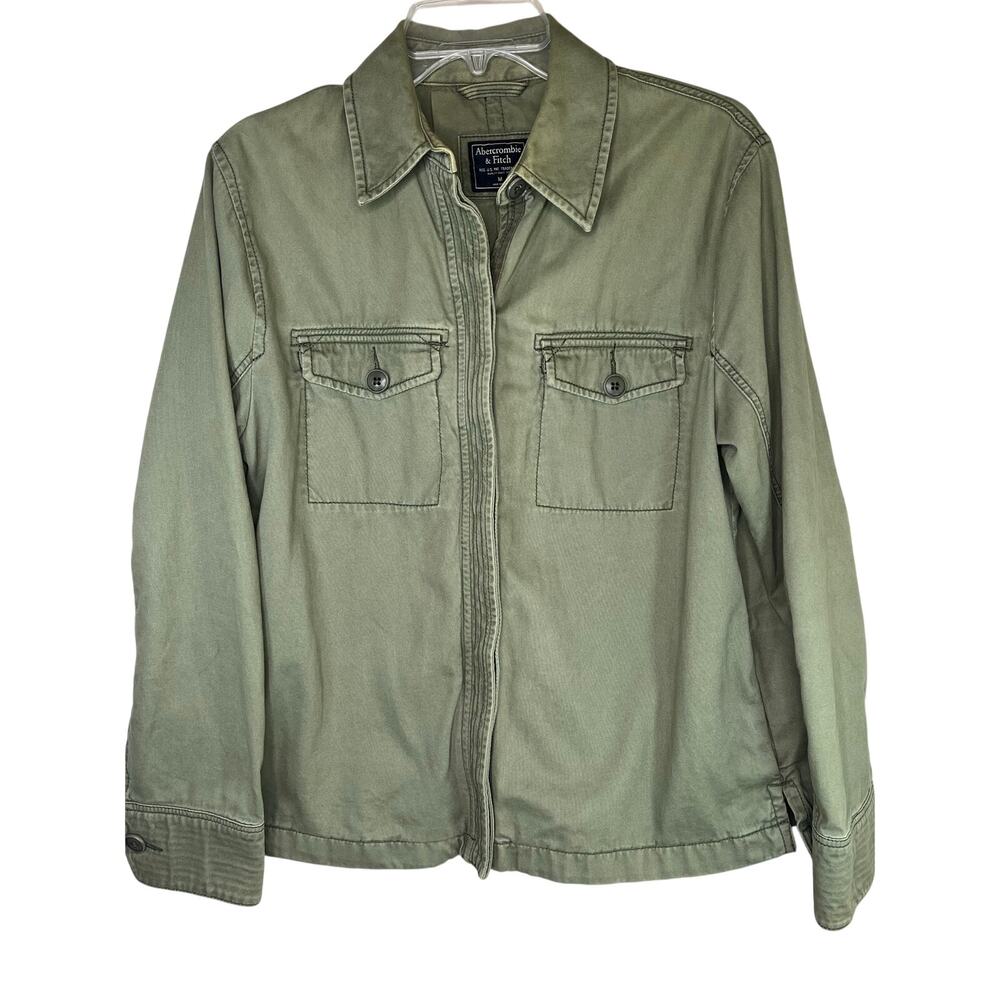 Abercrombie & Fitch olive green cotton utility jacket, size M